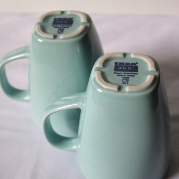 IKEA 365 Susan Pryke Turquoise Mugs Set of 2 - Picture 5 of 7